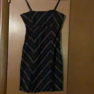 Black striped mini dress